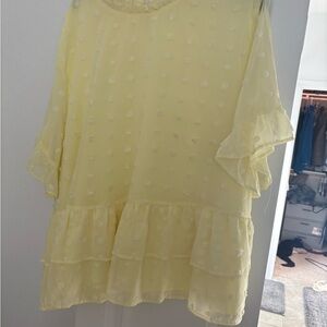 Chic Soul Lemon Ruffle Blouse